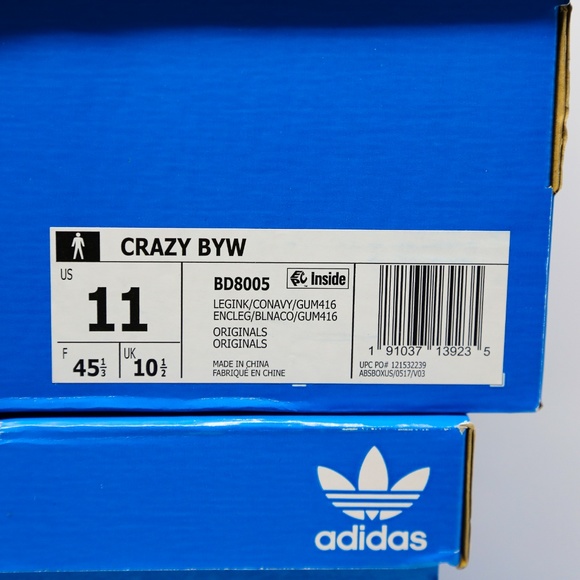 adidas Crazy BYW Boost Navy Blue Gum BD8005 sz 11 - Picture 8 of 8